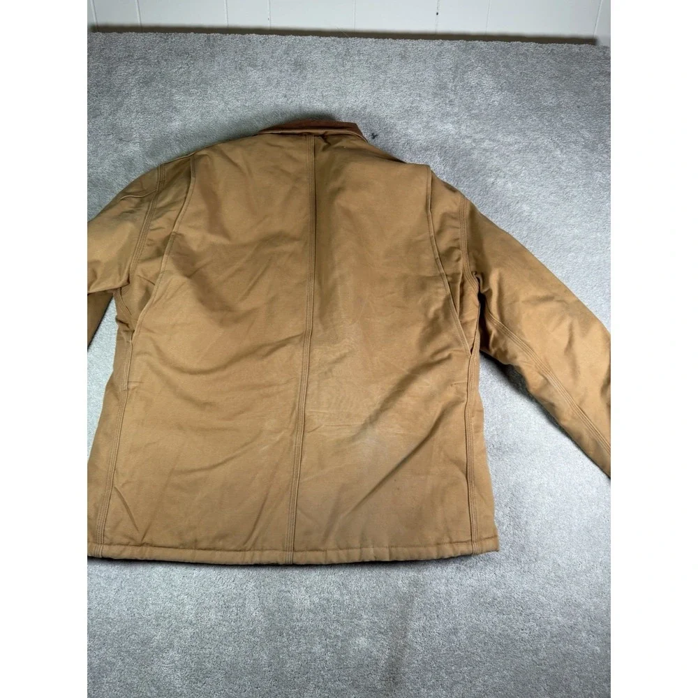 VTG Carhartt C03 BRN Arctic Jacket Mens 48 Reg Canvas Chore Barn DISTRESSED Work